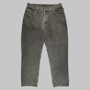 VTG 80s 90s Rigoletto High Rise Jeans Olive Green Faded Black Mud Wash Size 36
